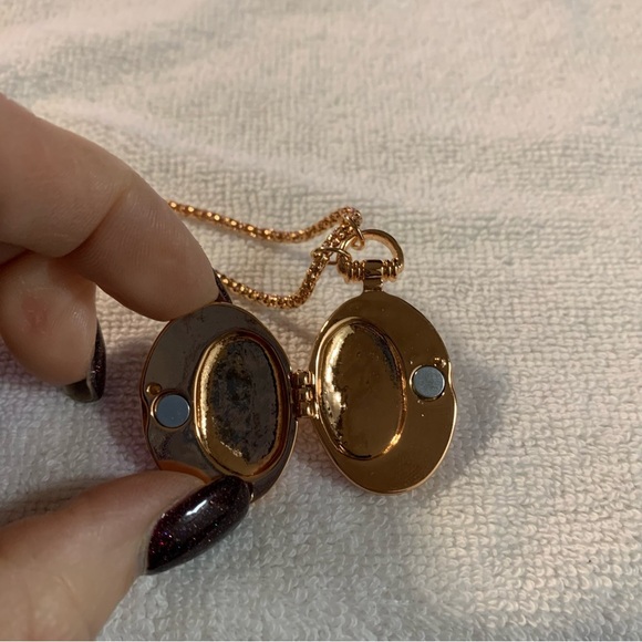 Avon Metal oval locket  rose Goldtone  Necklace. NIB 2017 - Picture 2 of 7
